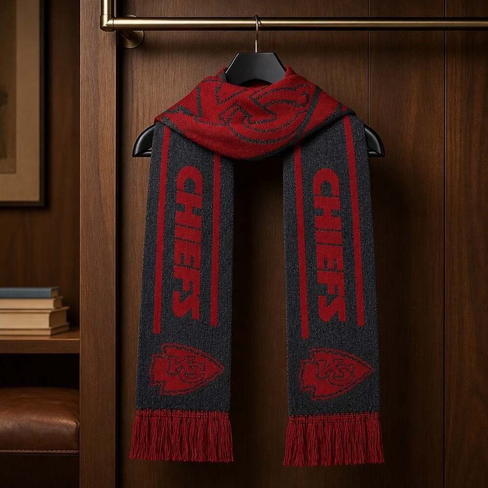 Kansas City Chiefs FOCO Jacquard Knit Fringed Scarf #869